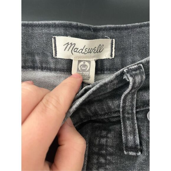 Madewell The Perfect Vintage Crop Jeans Straight Black/Grey Denim Size 25 - Picture 3 of 7